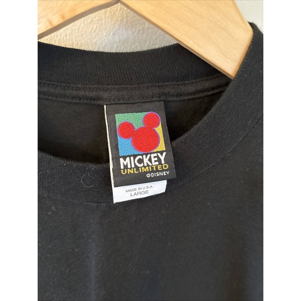 Vintage 90s Mickey Unlimited Tshirt Mens Large Embroidered Spellout Multicolored - Picture 3 of 7